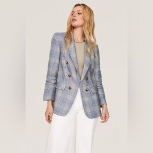 NWT VERONICA BEARD Beacon Plaid Dickey Jacket - Size 4 - Plaid - 100% Linen